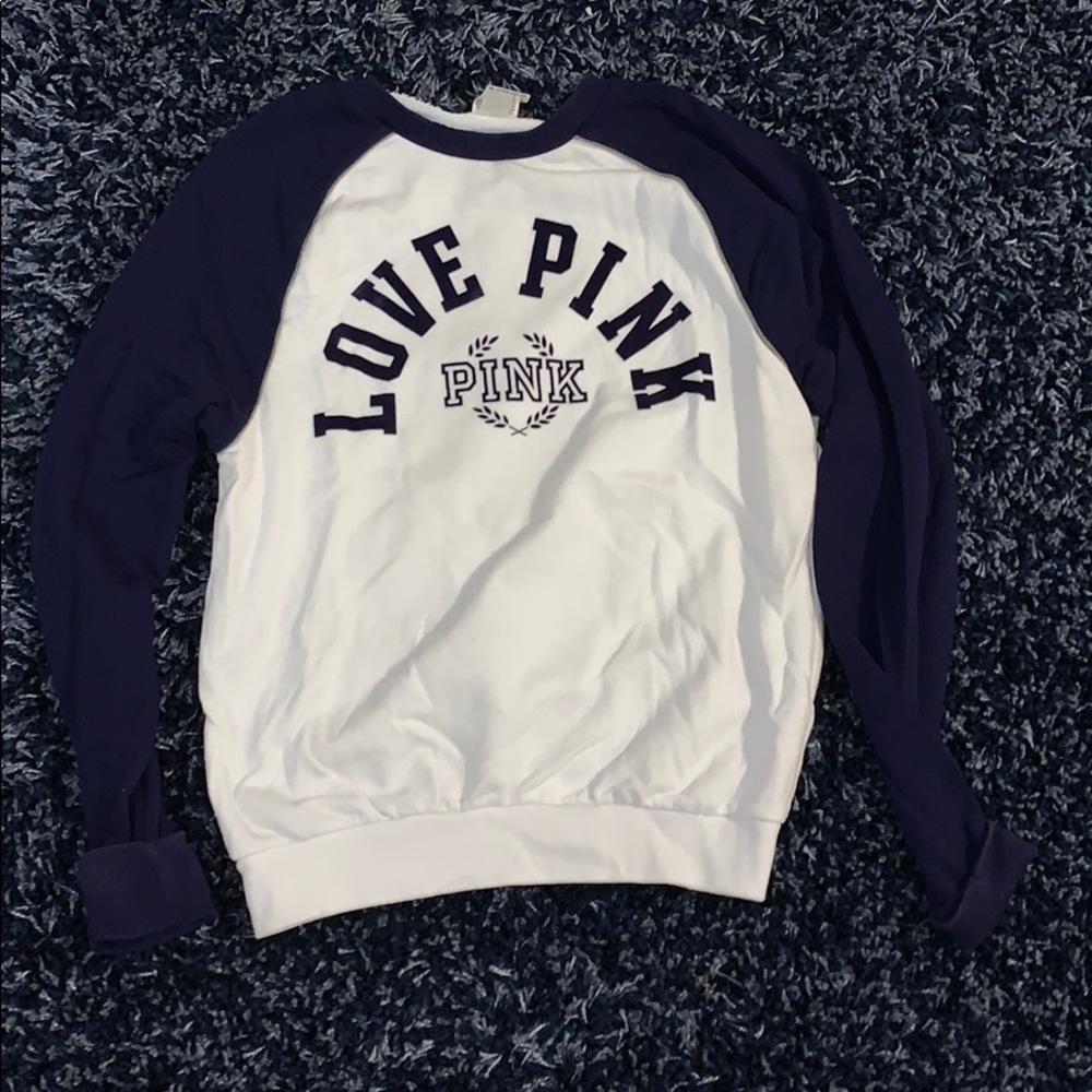 PINK blue and white sweatshirt- size XS - Picture 1 of 1